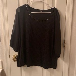 Black lace blouse